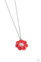 Paparazzi Beyond Blooming - Red Petals Blooms Necklace