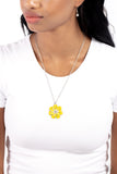 Paparazzi Beyond Blooming - Yellow Flower Necklace