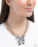 Paparazzi Big Deal Bow- White Necklace