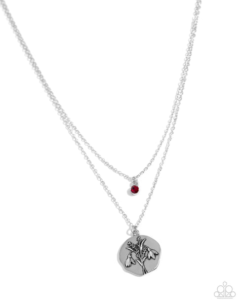 Paparazzi Birthstone Beauty - Red Dark Necklace