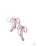 Paparazzi Black Tie Bow- Pink Earrings