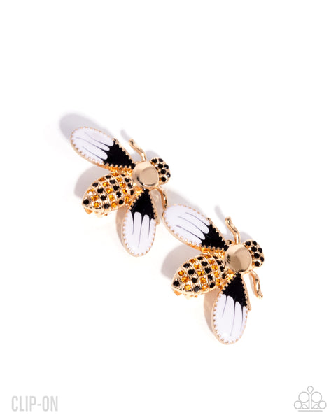 Paparazzi Blissful Bee- Gold Earrings
