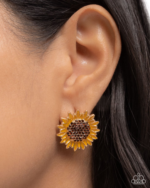 Paparazzi Blooming Beat- Brown Earrings