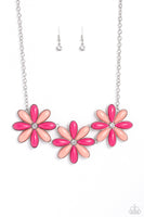 Paparazzi Bodacious Bouquet - Pink Flowers Necklace