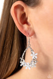 Paparazzi Boisterous Blooms - White Earrings