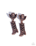 Paparazzi Boot Scootin Ballad- Copper Earrings