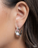 Paparazzi Borderline Bloom- Pink Hoops Earrings