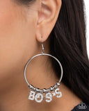 Paparazzi Boss Level- White Earrings