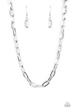 Paparazzi Boston Backdrop - Silver Clain Links Necklace