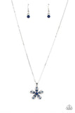 Paparazzi Botanical Ballad - Blue Floral Pendant Necklace