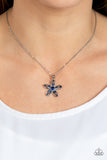 Paparazzi Botanical Ballad - Blue Floral Pendant Necklace