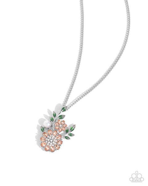 Paparazzi Botanical Bunch - Orange Flower Necklace