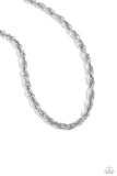 Paparazzi Braided Ballad - Silver Braided Necklace