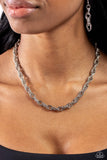 Paparazzi Braided Ballad - Silver Braided Necklace