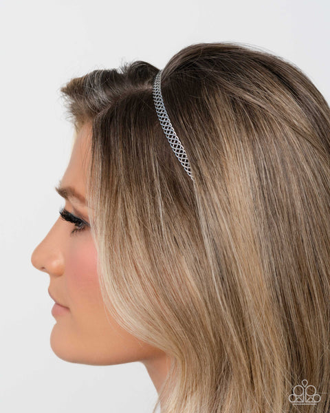 Paparazzi Braided Behavior- Silver Headband