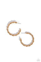 Paparazzi Braided Bravado - Gold Hoops Earrings