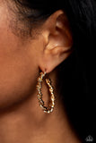 Paparazzi Braided Bravado - Gold Hoops Earrings