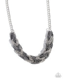 Paparazzi Braided Breakthrough- Silver Necklace
