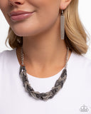 Paparazzi Braided Breakthrough- Silver Necklace