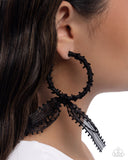 Paparazzi Brand New Bow- Black Earrings