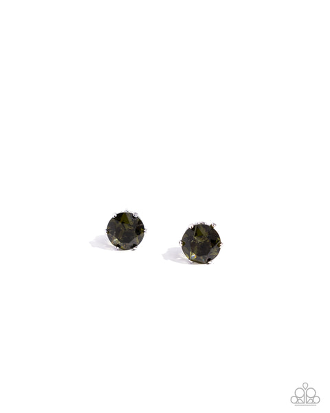 Paparazzi Breathtaking Birthstone - Green Dark Earrings