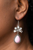 Paparazzi Brightly Blooming - Pink Teardrop Earrings