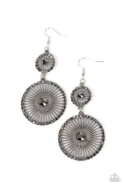 Paparazzi Bring Down the WHEELHOUSE - Silver Earrings