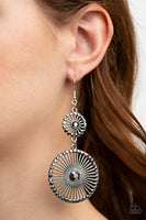 Paparazzi Bring Down the WHEELHOUSE - Silver Earrings