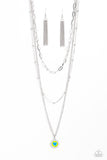 Paparazzi Burning Love - Green Love Bird Center Necklace