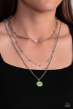 Paparazzi Burning Love - Green Love Bird Center Necklace