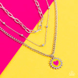 Paparazzi Burning Love - Yellow Necklace