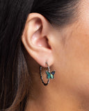 Paparazzi Butterfly Beginning- Blue Hoops Earrings