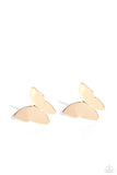 Paparazzi Butterfly Beholder - Gold Butterfly Earrings