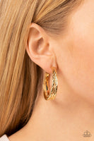 Paparazzi CONTOUR de Force - Gold Hoops Earrings