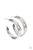 Paparazzi CONTOUR de Force - Silver Hoops Earrings