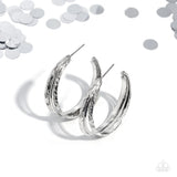 Paparazzi CONTOUR de Force - Silver Hoops Earrings