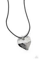 Paparazzi CORDED Love - Black Heart Necklace