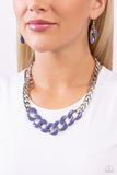 Paparazzi CURB Craze - Blue Chain Necklace