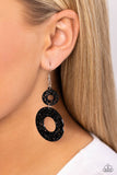 Paparazzi Cabo Courtyard - Black Earrings