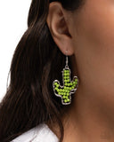Paparazzi Cactus Catwalk- Green Earrings