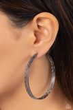 Paparazzi Candescent Curves - Black hoops Earrings