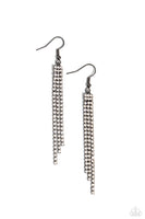 Paparazzi Candescently Couture - Black Glittery Strands Earrings