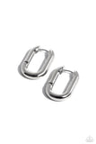 Paparazzi Candidate Curves - Silver U-shaped Hoops Earrings