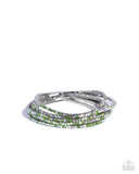 Paparazzi Candlelight Cascade- Green Bracelet