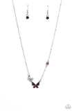 Paparazzi Cant BUTTERFLY Me Love - Purple Amethyst Rhinestones Necklace