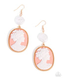 Paparazzi Captivating Cameo - Orange Earrings