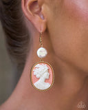 Paparazzi Captivating Cameo - Orange Earrings