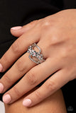 Paparazzi Captivating Corsage - Pink Floral Ring