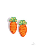 Paparazzi Carefree Carrot- Orange Earrings