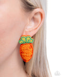 Paparazzi Carefree Carrot- Orange Earrings
